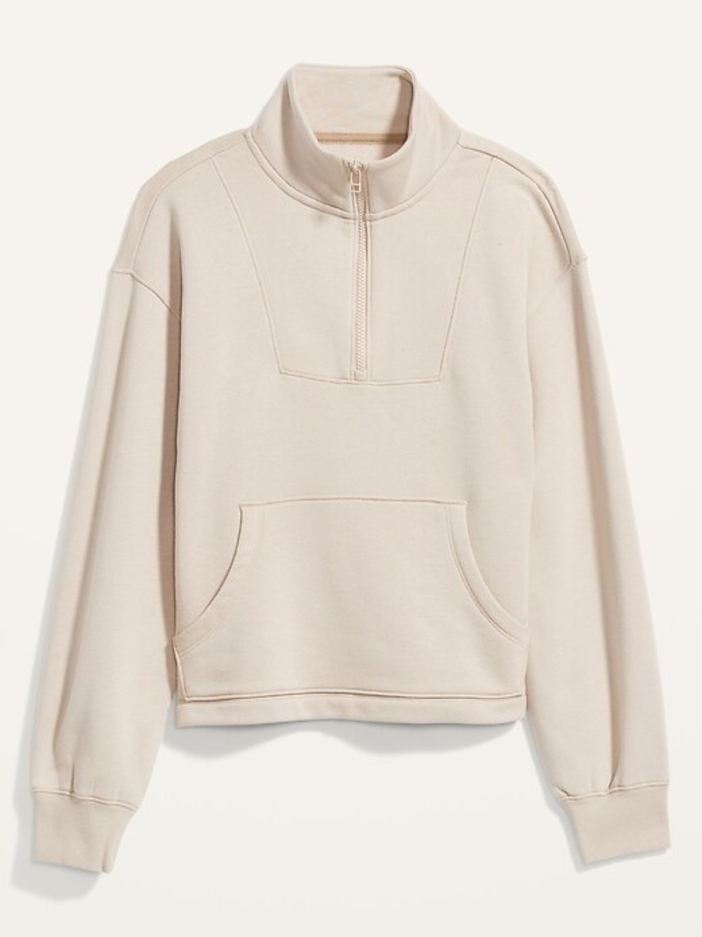 Old Navy Women's Cream Half-Zip Sweatshirt Pullover